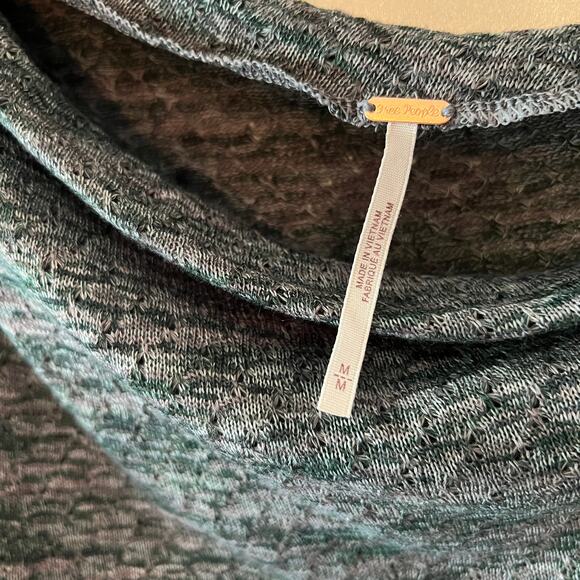 Free People One Shoulder Top Gray Long Sleeve Medium NWT - Picture 5 of 7